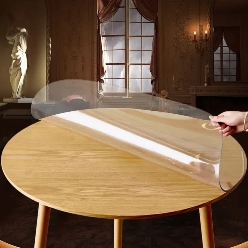 Transparant PVC rond tafeltapijt Waterdicht tafelkleed Keukenpatroon Tafelkleed Glas Zachte doek Eettafelmat