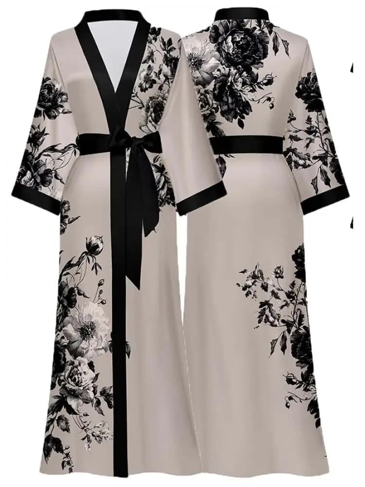 Oversize Lange Gewaad Lente Zomer Vrouwen Nachtkleding Kimono Badjas Gown Sexy Satijnen Nachtkleding Nachtjapon Losse Thuis Jurk Loungewear