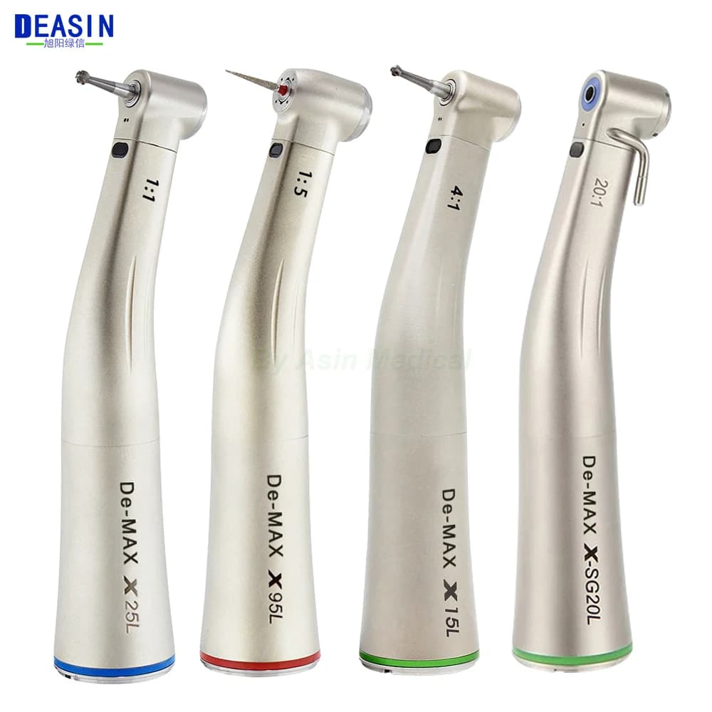 Contra Hoek 1:1/1:5/20:1/4:1 Dental Handstuk Glasvezel Lage Snelheid Hoge Snelheid De-Max x95L Stijl Dental Implant Apparatuur
