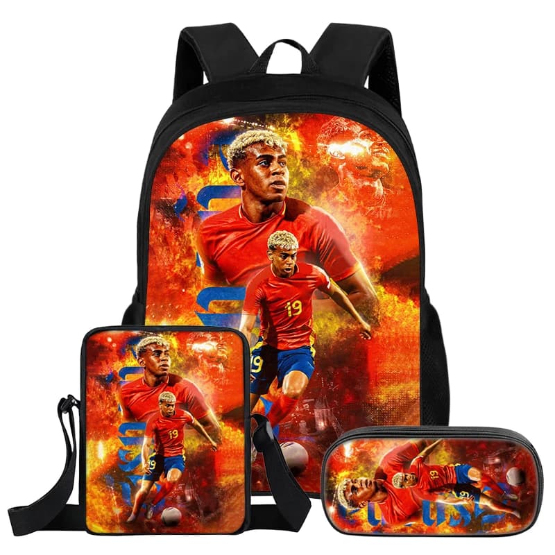 3-delige set rugzak L-Lamin Yamal Kids Student School Football Star-rugzak Beste cadeau Schoudertas Potloodtassen Boekentas
