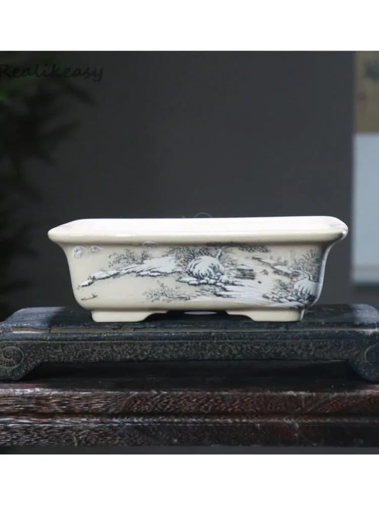 6 Maat Paars Zand Bloempot Keramische Bonsai Pot Handgemaakte Succulente Bloempot Chinese Landschap Bloempot Home Decor Le302