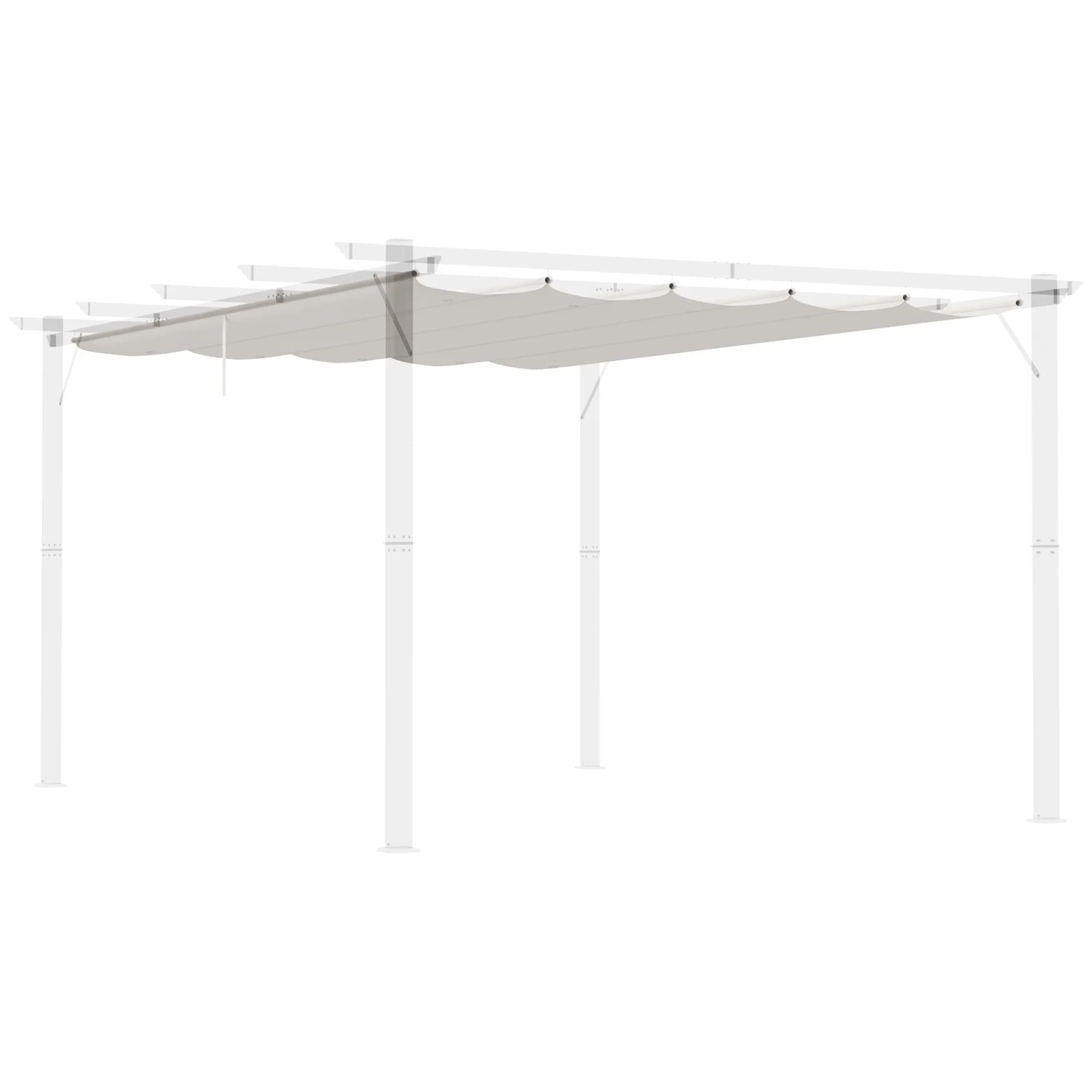 Outsunny intrekbare pergola-overkapping 3,5x2,6 m 10 afvoergaten