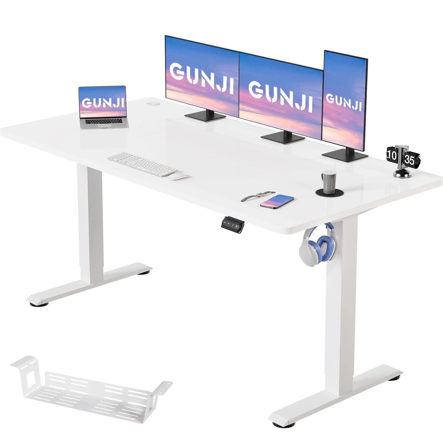 Devoko In hoogte verstelbaar bureau 160x70 cm Elektrisch in hoogte verstelbaar stabiel bureau
