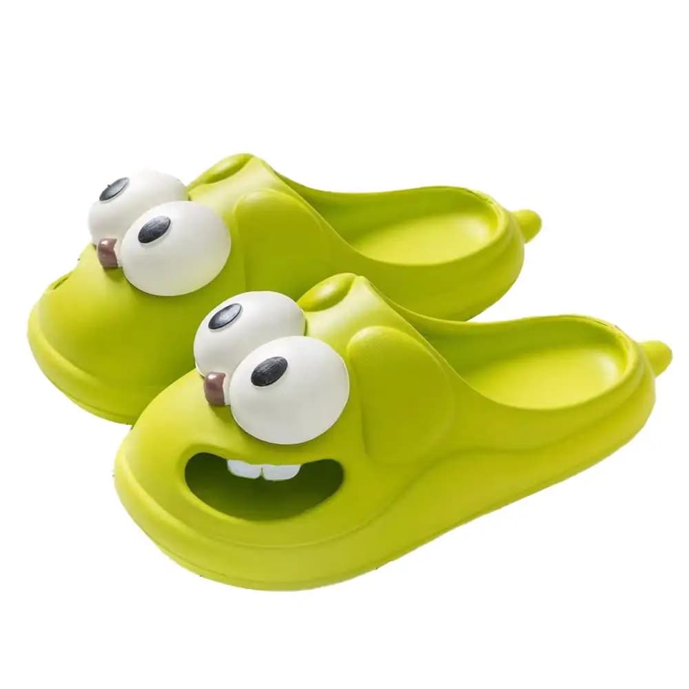 Tongkus Slippers Leuke Grappige Cartoon Pakket Hoofd Eva Slippers Voor Vrouwen Antislip Huis Slippers Groene Grappige Slippers