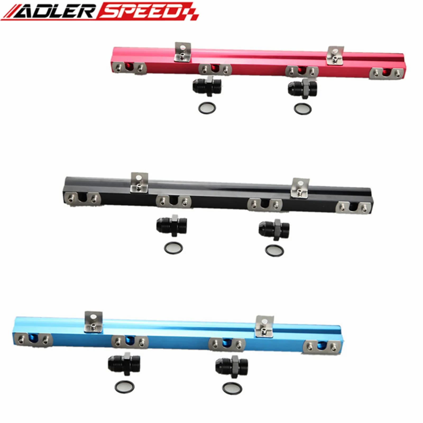 Brandstofrail Injector Kit Voor Volvo 240 740 940 Cnc Aluminium High Flow Blauw/Rood/Zwart/Zilver