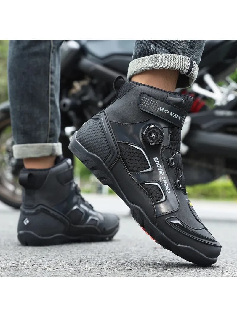 Nieuwe motorrijlaarzen heren- en dameslaarzen anti-drop waterdichte locomotiefschoenen off-road racebaan rallyschoenen
