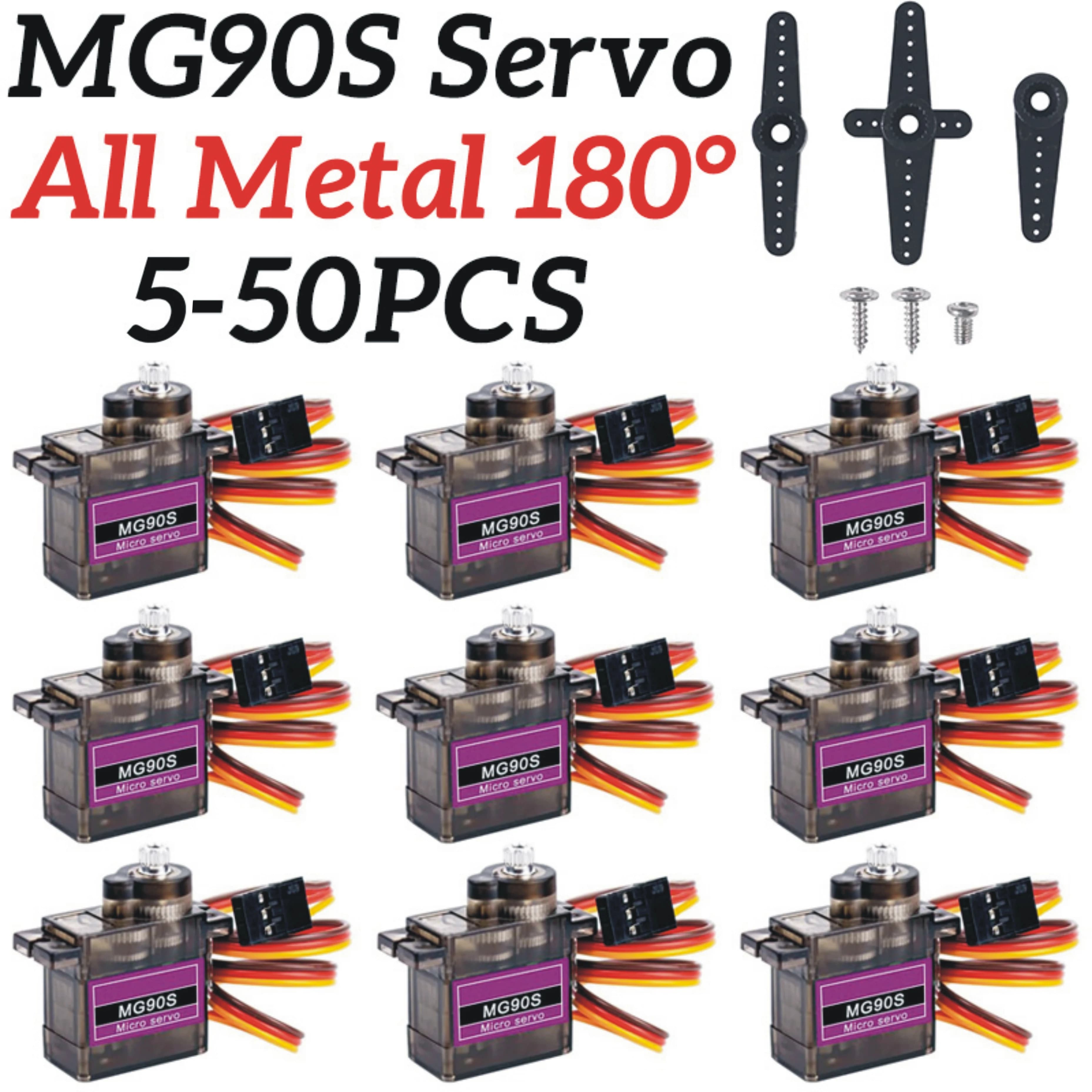 MG90S Servo 9g 5/10/20/50 Stuks Alle Metal Gear 9g SG90 Verbeterde versie Voor Helikopter Vliegtuig Boot Auto MG90 9G Trex 450 RC Robot