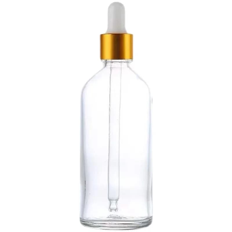 10 stks/partij Lab Helder Glazen Druppelflesje met Gouden Cirkel Cap 5 ml 10 ml 15 ml 20 ml 30 ml 50 ml 100 ml