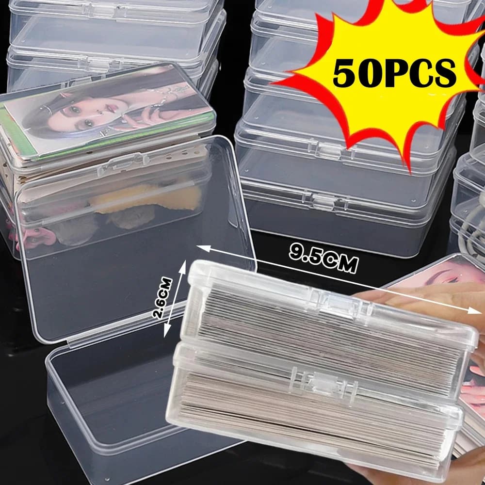 50/20/3 Stuks Transparante Plastic Dozen Speelkaarten Stofdicht Storage Case Idol Kpop Ster Foto Sieraden opbergdoos Container