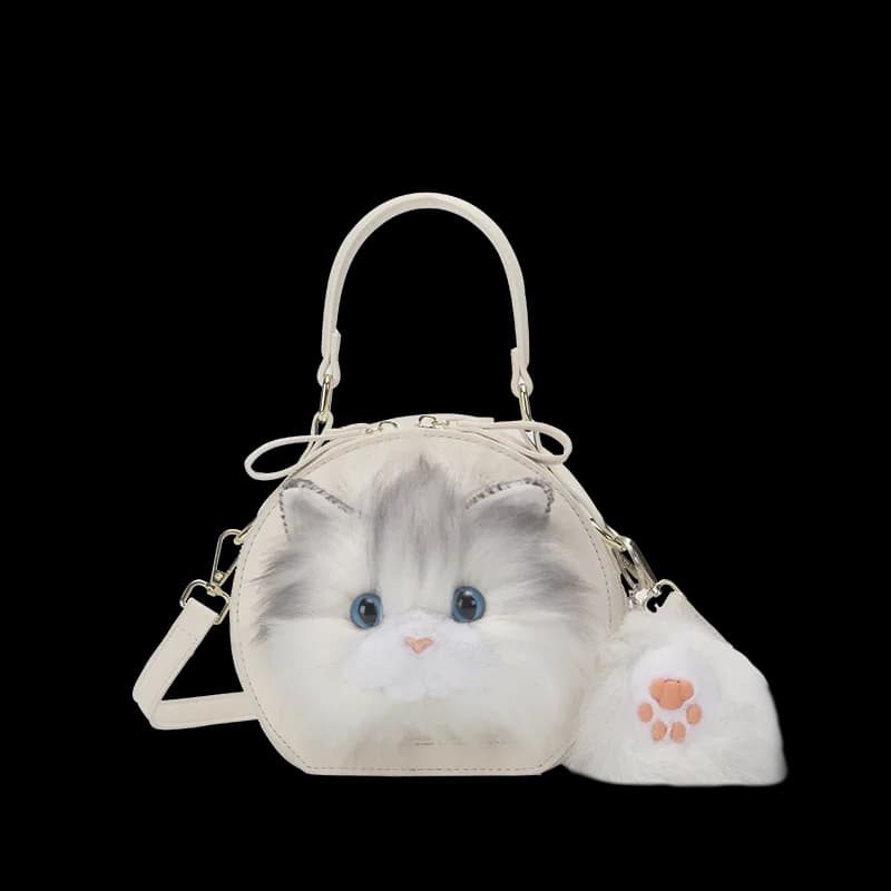 Mode Pu Rits Leuke Pluche Kat Zoete Dames Schoudertassen Hoge Kwaliteit Trend Niche Eenvoud Naaigaren Crossbody Tassen