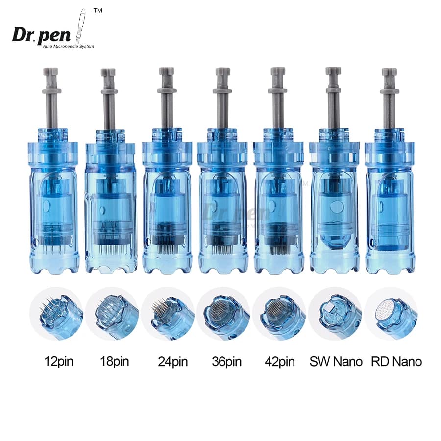 Dr. pen A9 M8S A8S A11 Naaldcartridges 10/20/40 stuks 12-pins 18-pins 24-pins 36-pins 42-pins 3D 5D Ronde Nano Naald lengte 0,25 mm