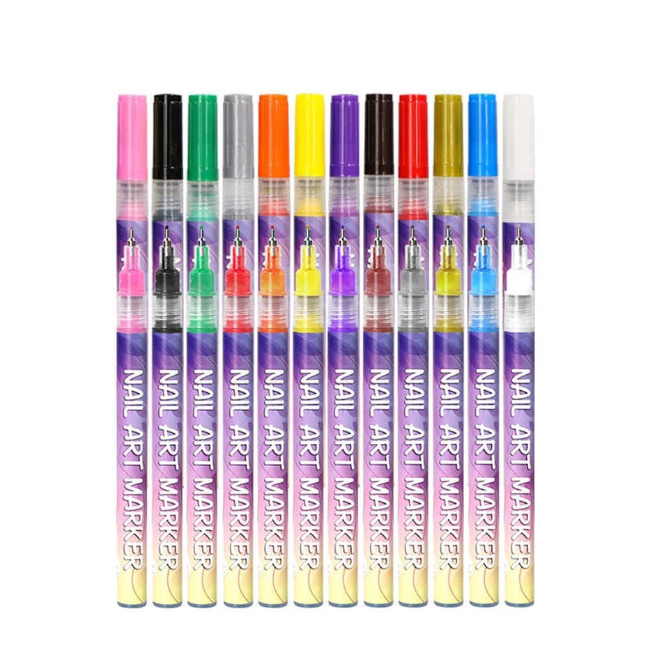 12 kleuren Y2K Graffiti nagellak pen acryl schilderij potlood abstract ontwerp sneldrogend professionele haaklijn manicure tool