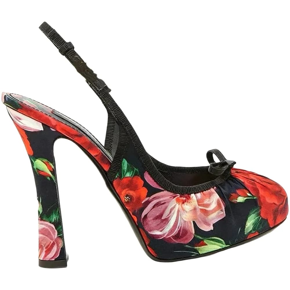 2026 Lente/Zomer Nieuwe Dames Roos Bloem Satijn Ronde Neus Dikke Hak Enkelbandje Slingback Elegante Partij Hoge Hak pompen