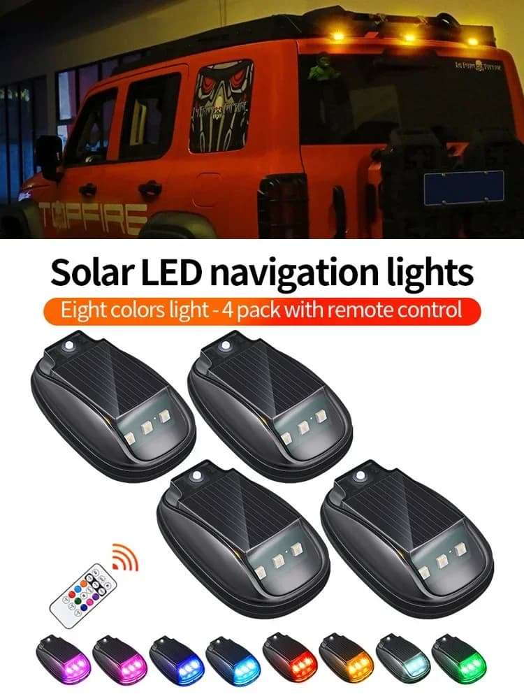 Zonne-aangedreven vliegtuig- en helikopterwaarschuwingslichten draadloze RGB LED-stroboscooplichten LED-flitslicht voor auto en motorfiets