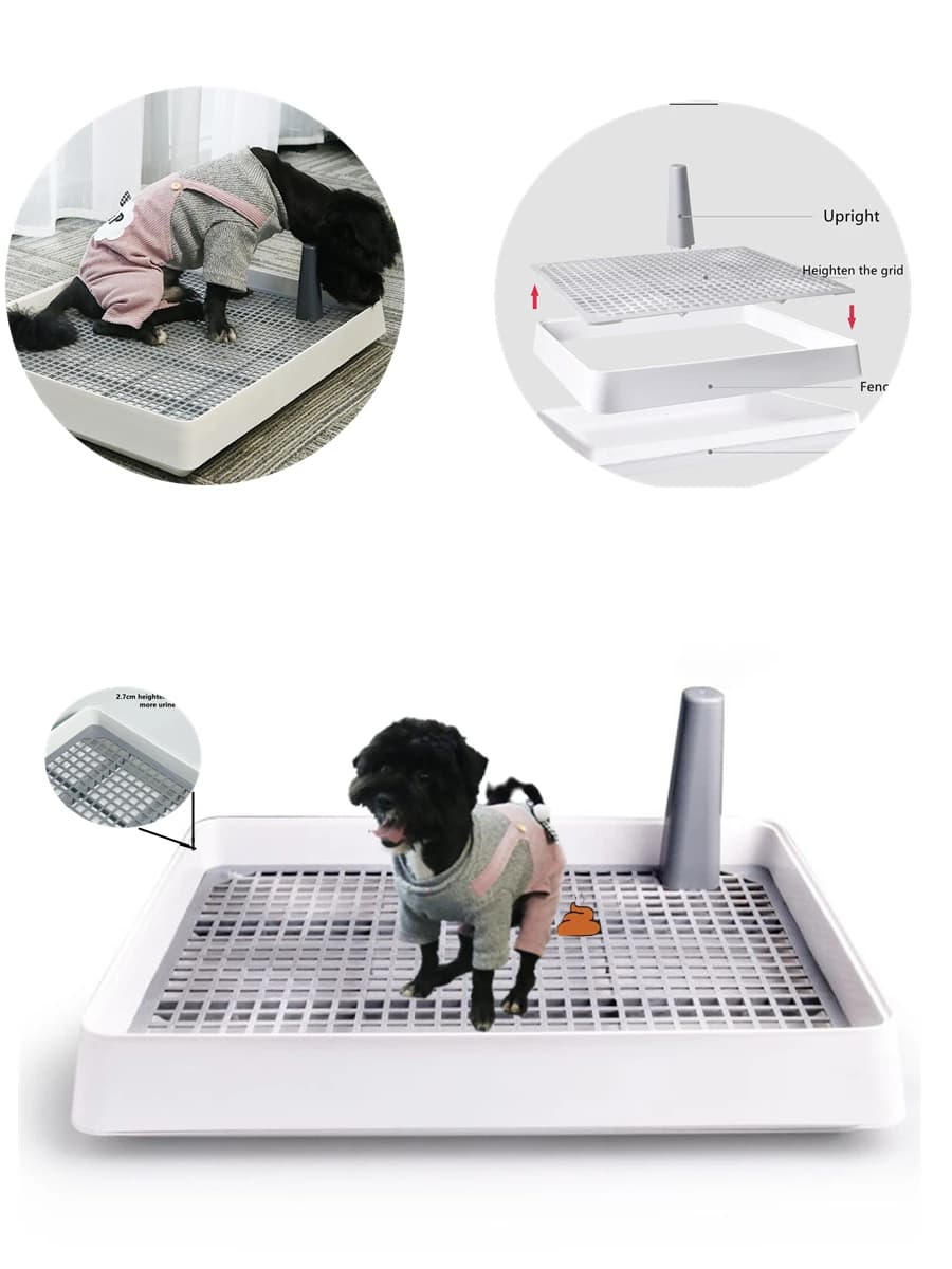 Draagbare Huisdier Wc Indoor Training Hond Potje Pad Plastic Lade Met Kolom Gemakkelijk Te Schoon Kleine Honden Katten Kattenbak dierbenodigdheden