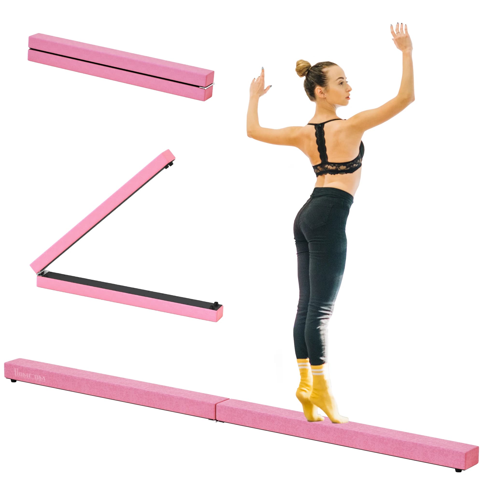 Homcom Opvouwbare Gymnastiek Evenwichtsbalk 210 cm Artistieke Gymnastiekstang Evenwichtsbalk voor Kinderen, Beginners en Professionele Gymnasten voor