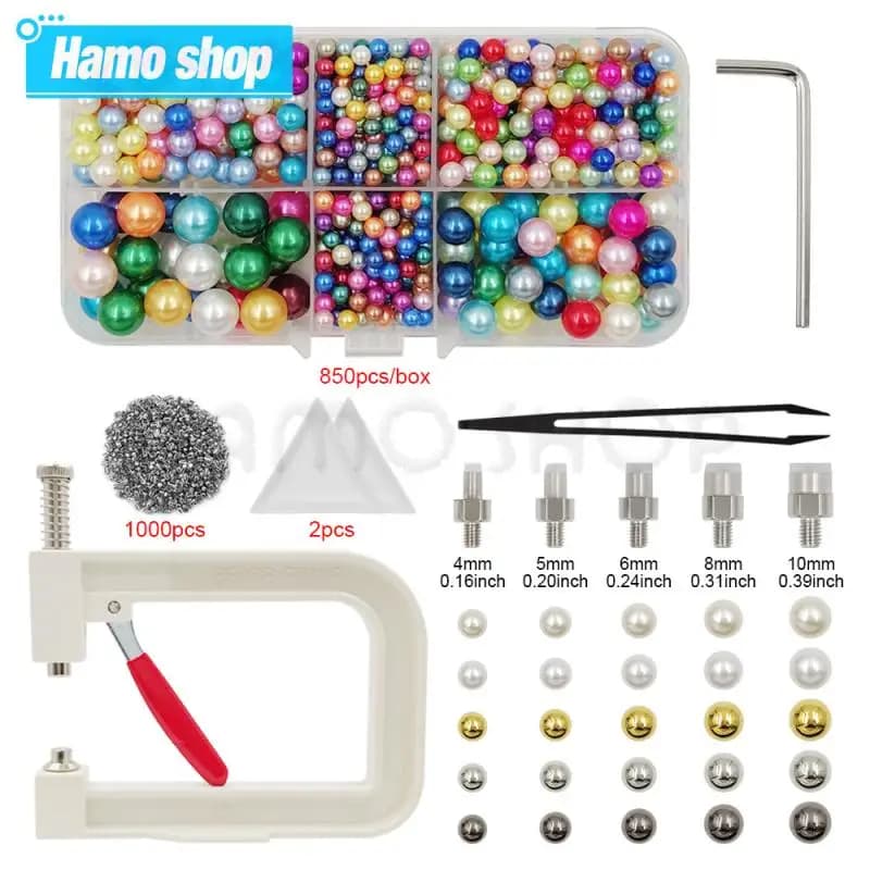 4-10mm hars parel kralen met parel instelling machinegereedschap parel instelling set voor doe-het-zelf ambachten kledingstuk tas stof kraal