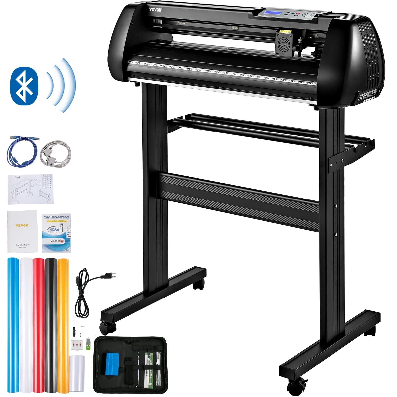 SucceBuy 28/34 Inch Vinyl Cutter Plotter Etiketten Printer Snijmachine LCD Display Bluetooth SignMaster Software Kit Bundel