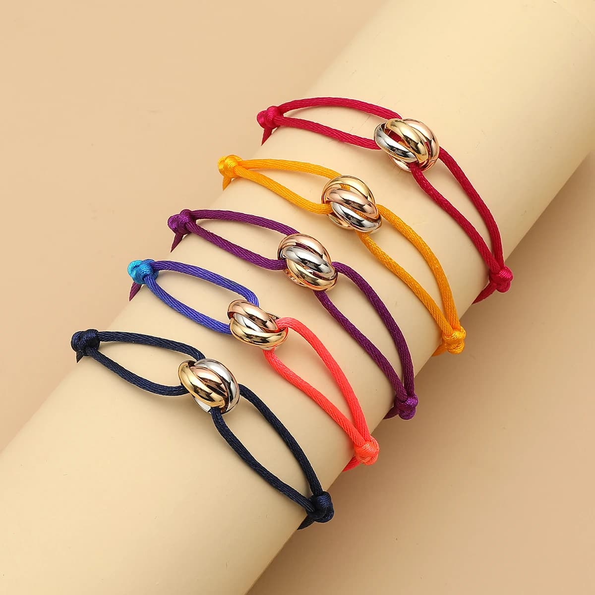 Eenvoudige mode unisex armband 3-metalen ronde cirkel accessoire verstelbare herentouwarmband voor dames sieraden geschenken
