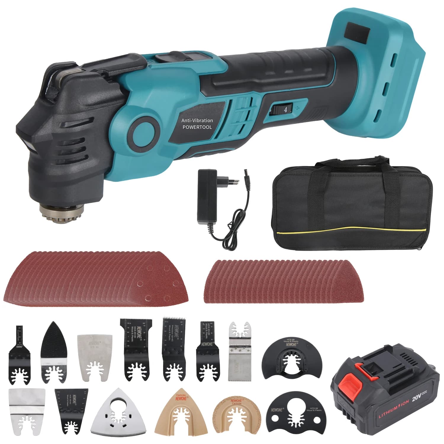 Draadloze Oscillerende Multi Tool 6 Versnellingen Elektrische Zaag Trimmer Opgeschort Anti-vibratiesysteem Snijgereedschap Voor Makita 18V Batterij