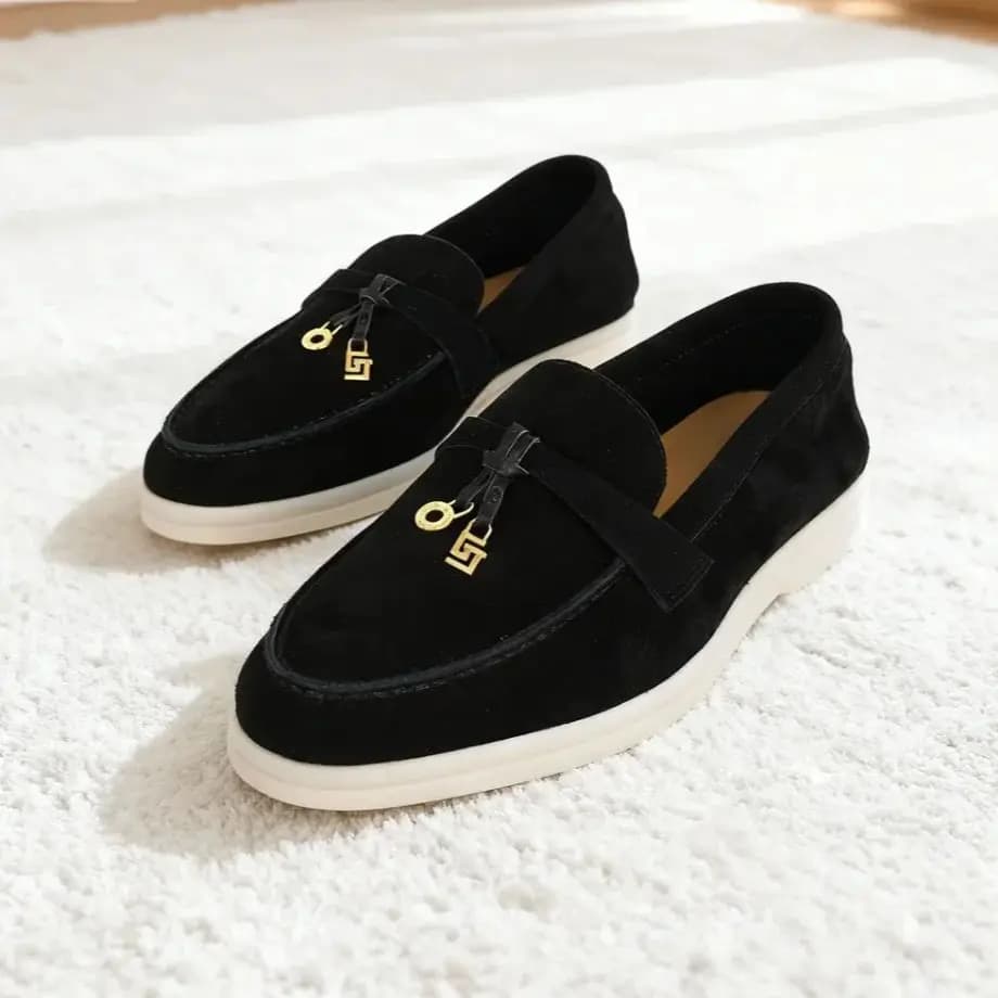 GJ Hoogwaardige Merkkleding Dames Schoenen Luxe Lederen Ronde Teen Retro Casual Schoenen Lente Dikke Zool Loafers Rijschoenen