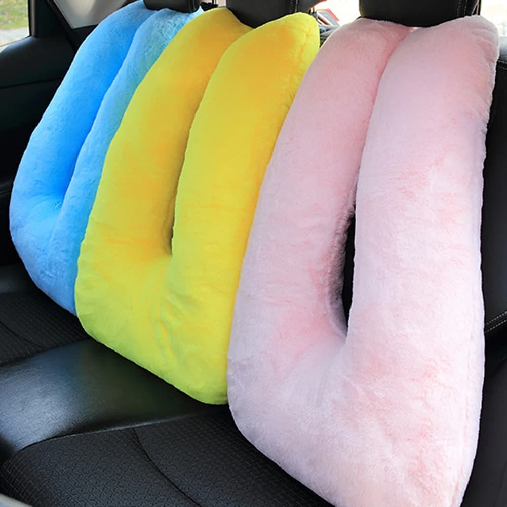 Comfortabele autokussen Veiligheidsgordels Kussenshoes Kinderen Reisslaapkussens Autogordel Pluche Schattige Dierenkussen Schouder