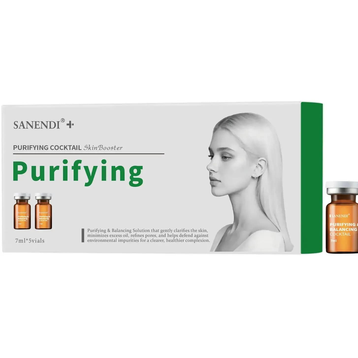Sanendi Cocktail Serum voor Gezichtsampul Hyaluronzuur Dermapen Zuiverende Hydraterende Skinbooster Koreaanse Huidverzorgingsset 7ML * 5Flacon