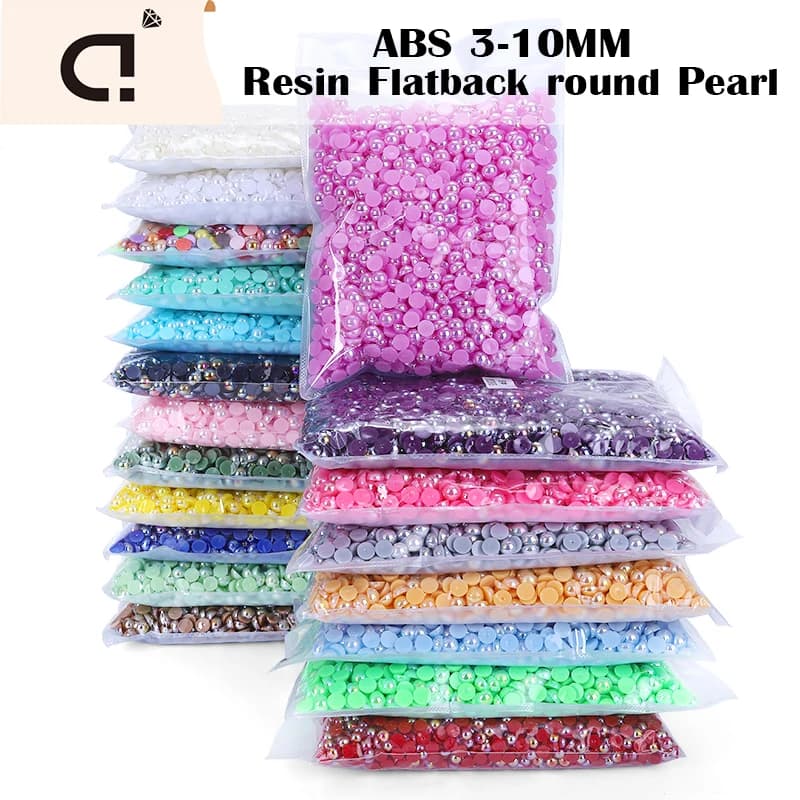 Ducrystal Groothandel 3-10Mm Hoge Kwaliteit Parels Flakback Hars Parels Voor Handwerk Kleding Jurken Kledingstuk Decoratieve Accessoires