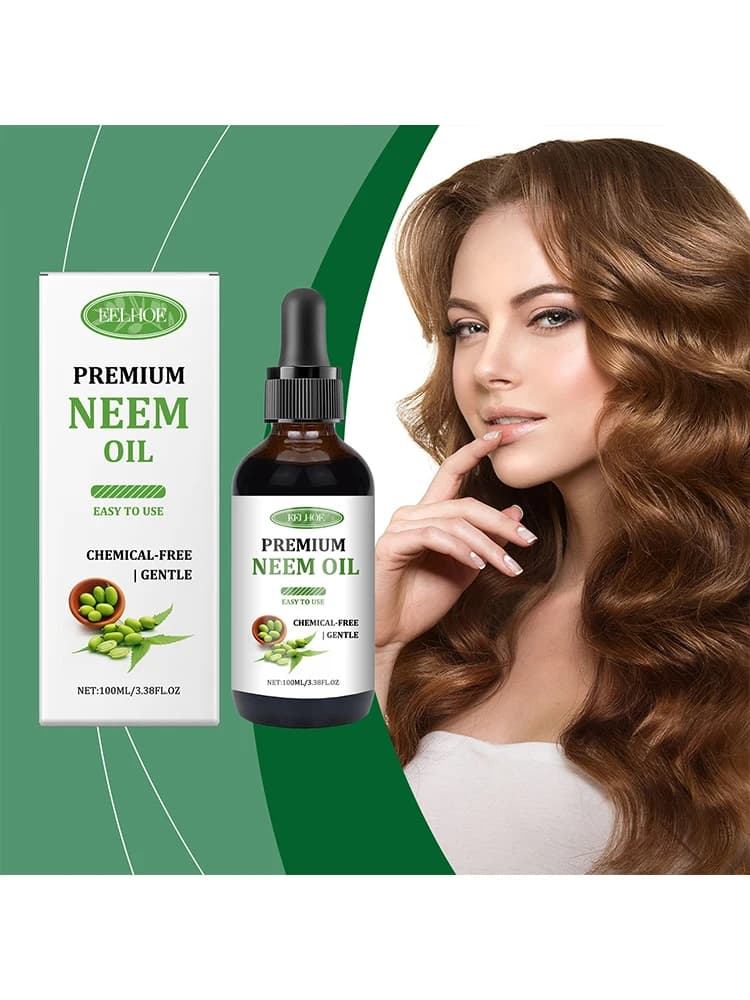 Premium Neemolie activeert haarfollikels, stimuleert haargroei, diep hydraterend voor de huid, voedt het nageloppervlak, Neem massageolie.
