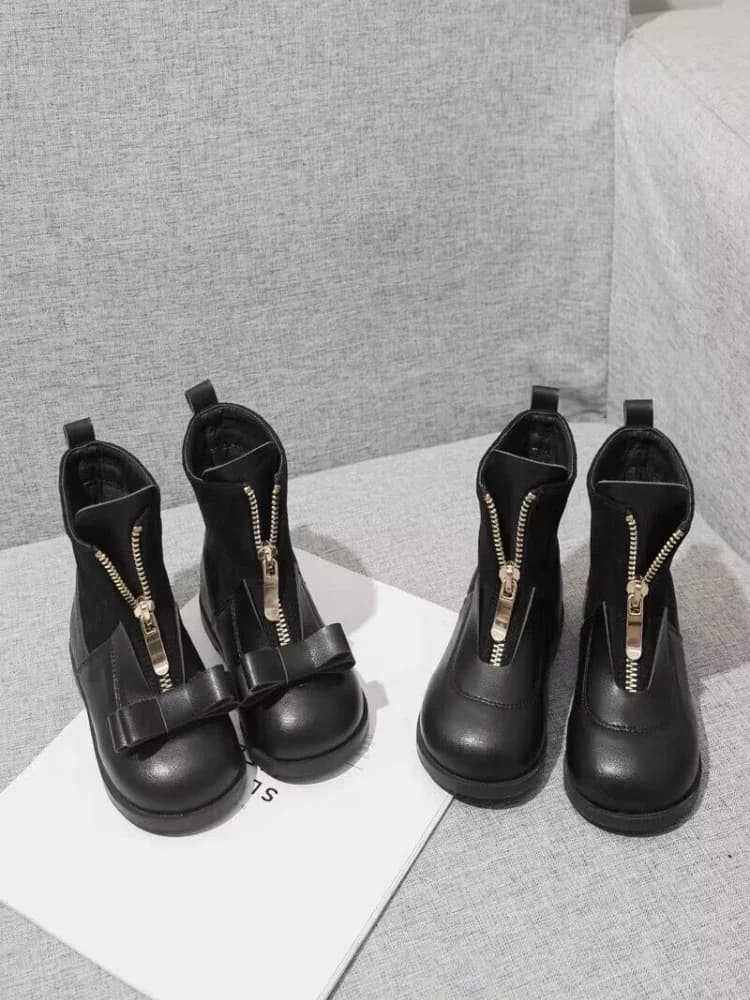 Pluche enkellaars voor meisjes Strik Prinsessenschoen Katoenen laars met zachte zolen Nieuwe modieuze Mary Jane-schoen Halflange meisjeslaarzen