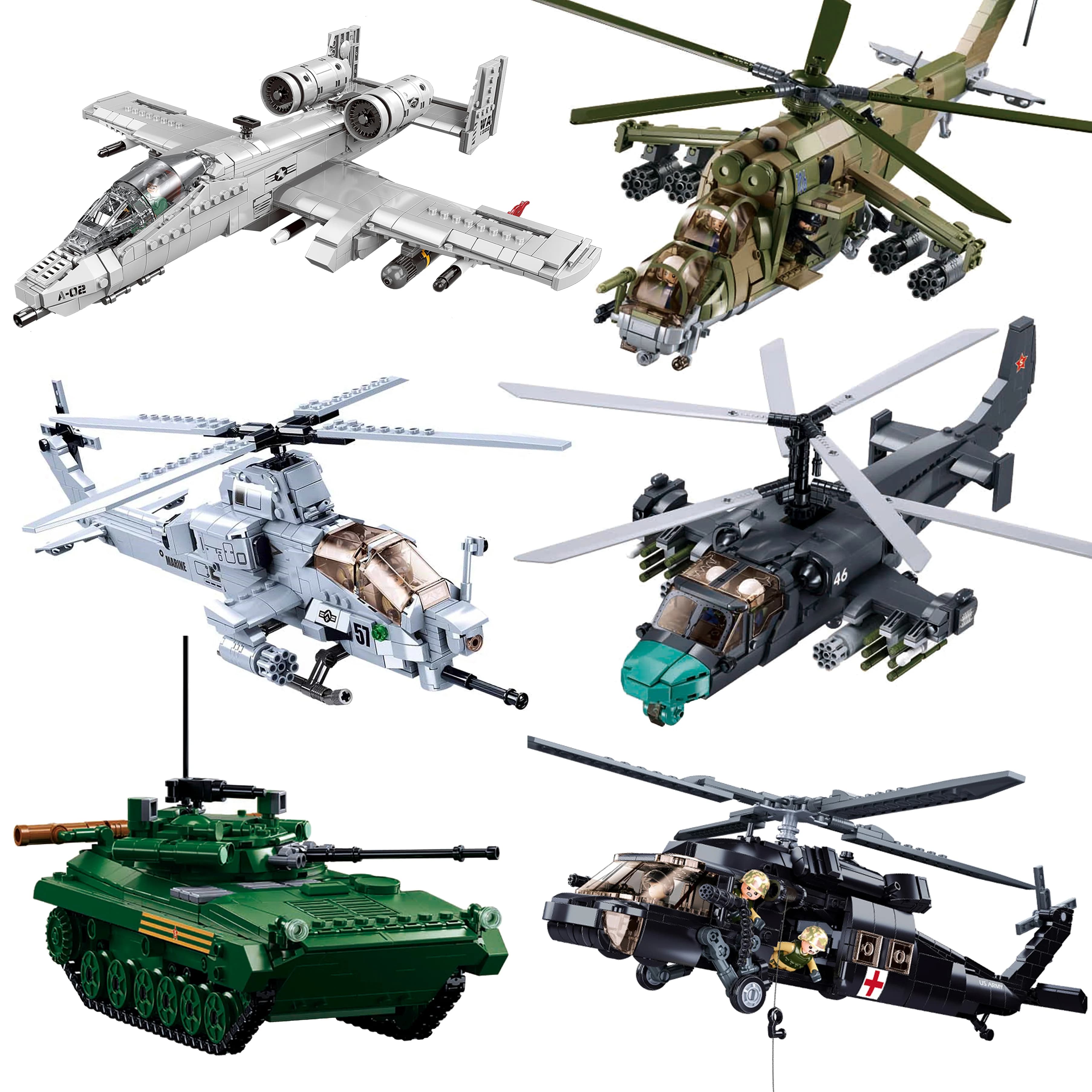Ka-52 F35 Mi-24 A10 Stryker Militaire Helikoptertank Rusland Ons Modern Oorlogsvliegtuig Modelbouwsteen Kinderen Kinderspeelgoed