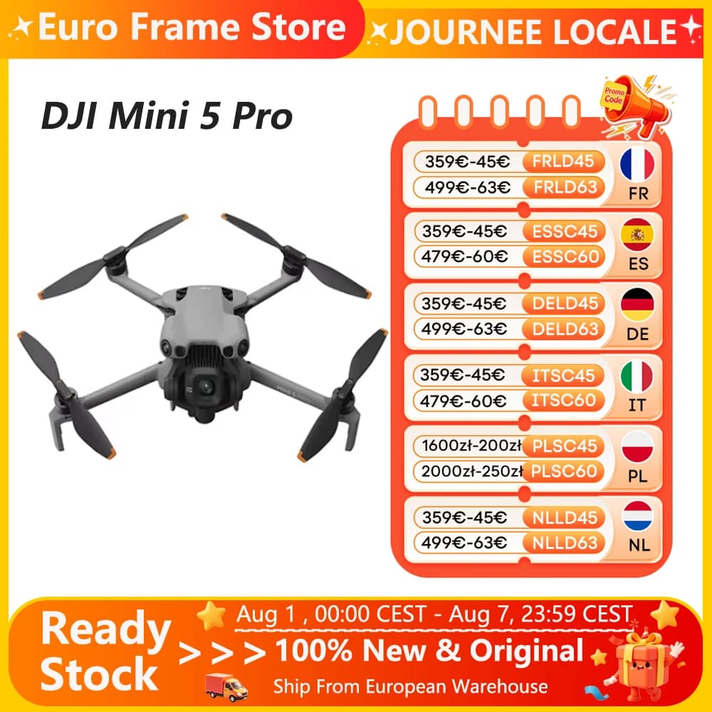 DJI Mini 5 Pro Ultralichte en opvouwbare drone met camera 1 inch CMOS Omnidirectionele obstakeldetectie Actieve Mini 5 Pro