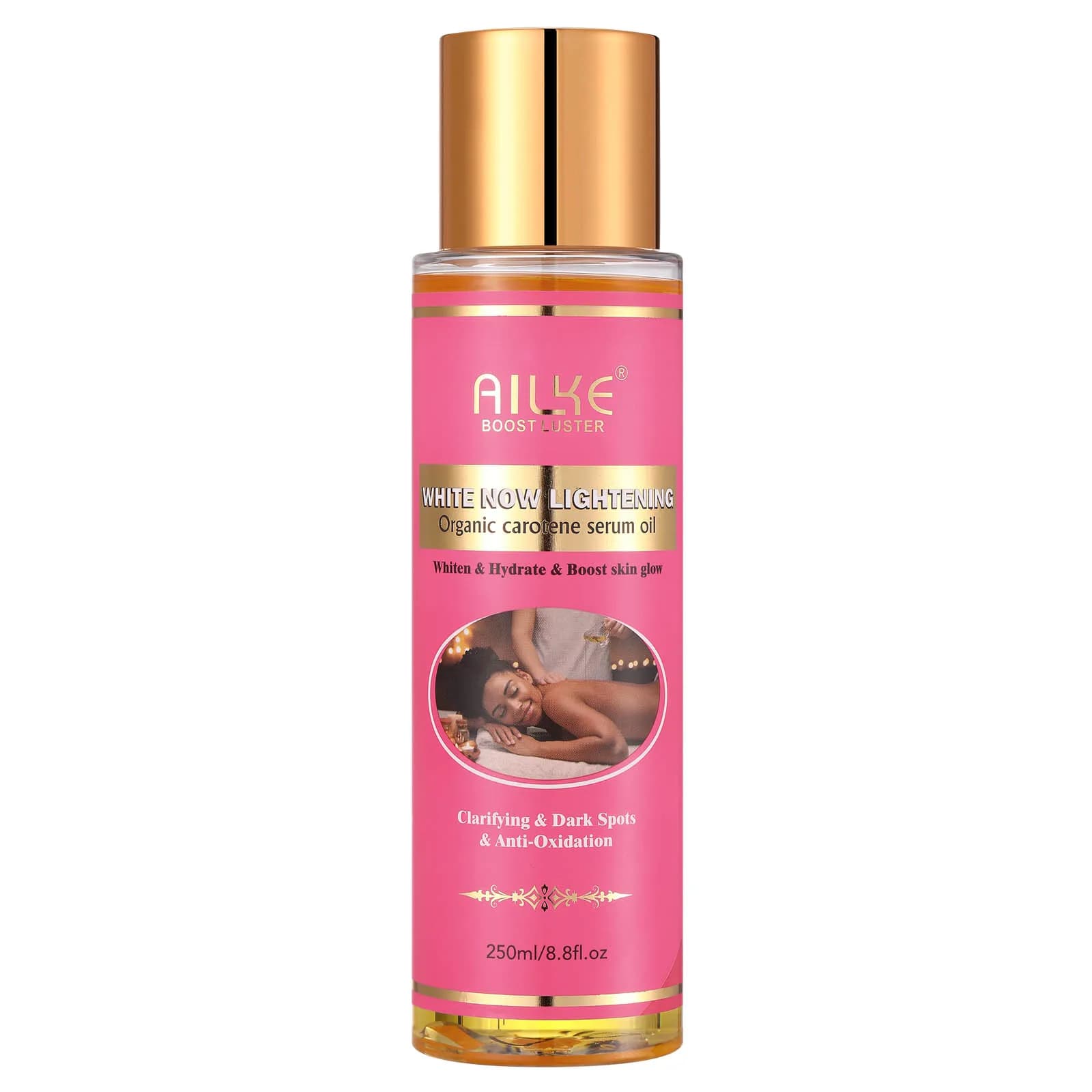 AILKE Biologisch Caroteen Serum Verhelderende Lichaamsolie, Gladde Huid, Hydraterend, Met Vitamine E, Rose Essentiële Olie, 250ml/ 8.8 oz