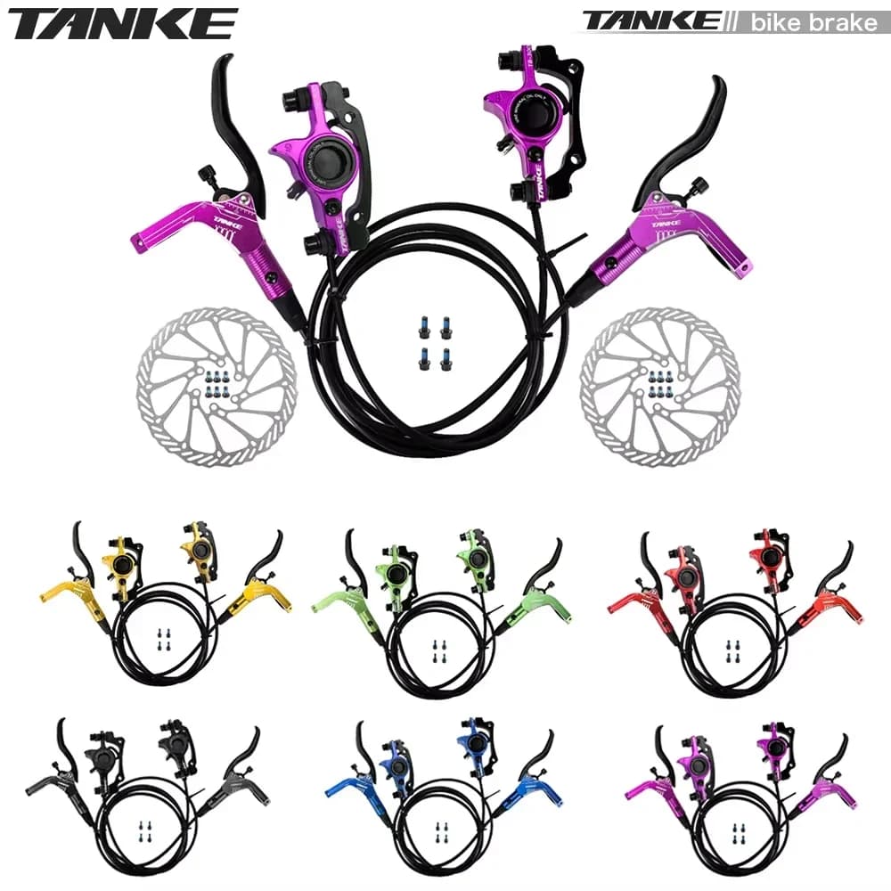 TANKE MTB Fiets Hydraulische Schijfrem Set 160mm Rotors Olie Remklauw Plaat Voor Achter Mountainbike Klem 22.2mm handvat EEN Pijler
