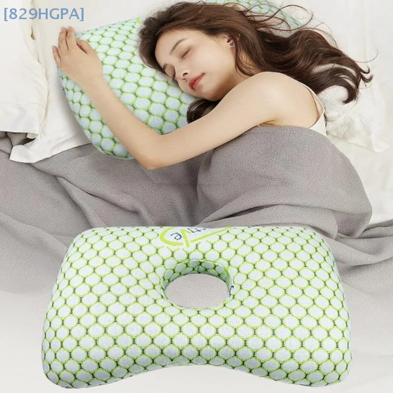 Katoenen vulling oorpiercingkussen Ademend ergonomisch kussen met oorgat Draagbaar comfortabel oorbelkussen