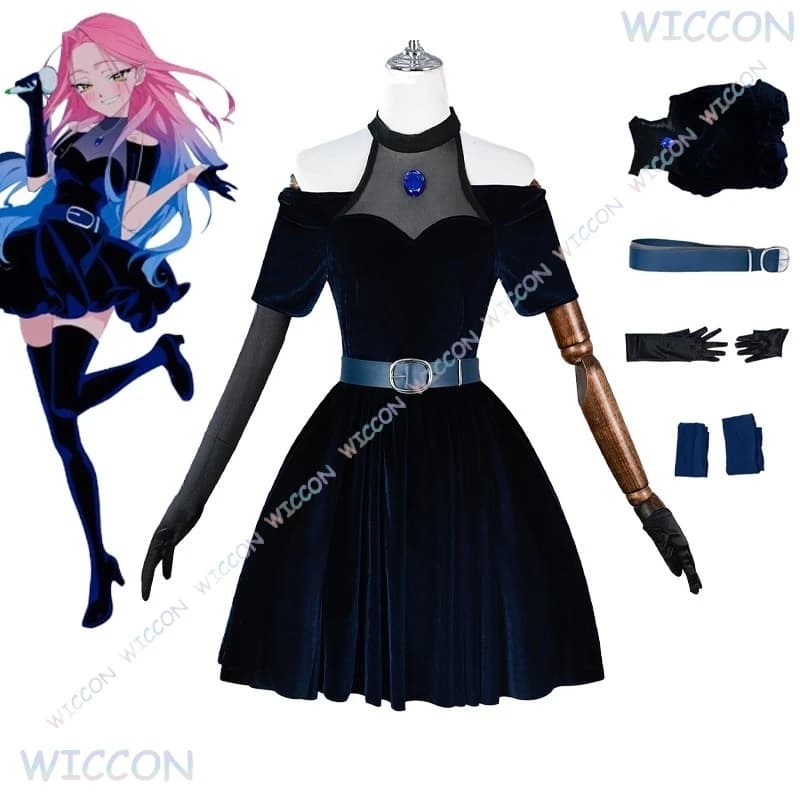 Mizi Cosplay Kostuum Pruik Anime Alien Stage Cosplay Halloween Anime Kleding Spel Outfits Stadium Zwart Prachtige Jurk Vrouwen