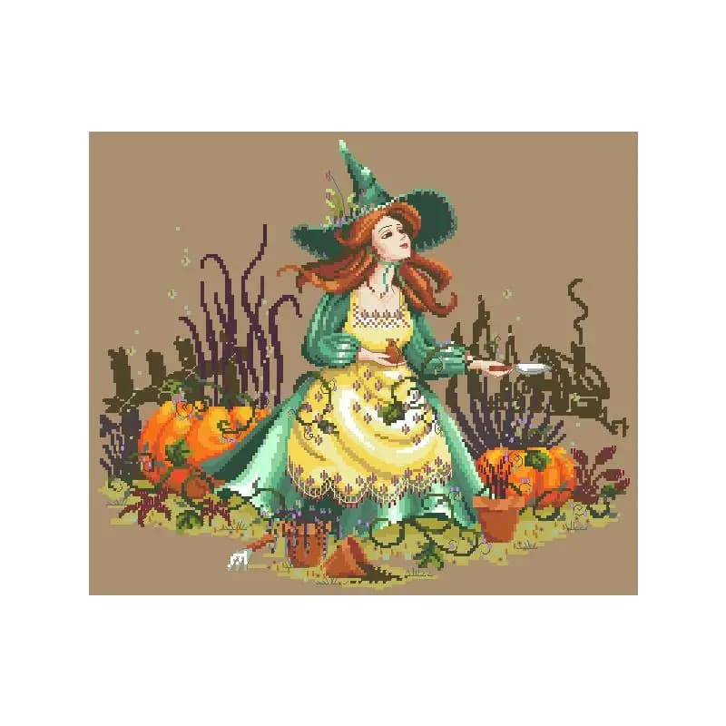 25-BF Halloween Heks 46-40 DIY Naaldwerk Kruissteek Geteld Kruissteekpakket 28ct 14ct 32ct Metallic Katoen Aida