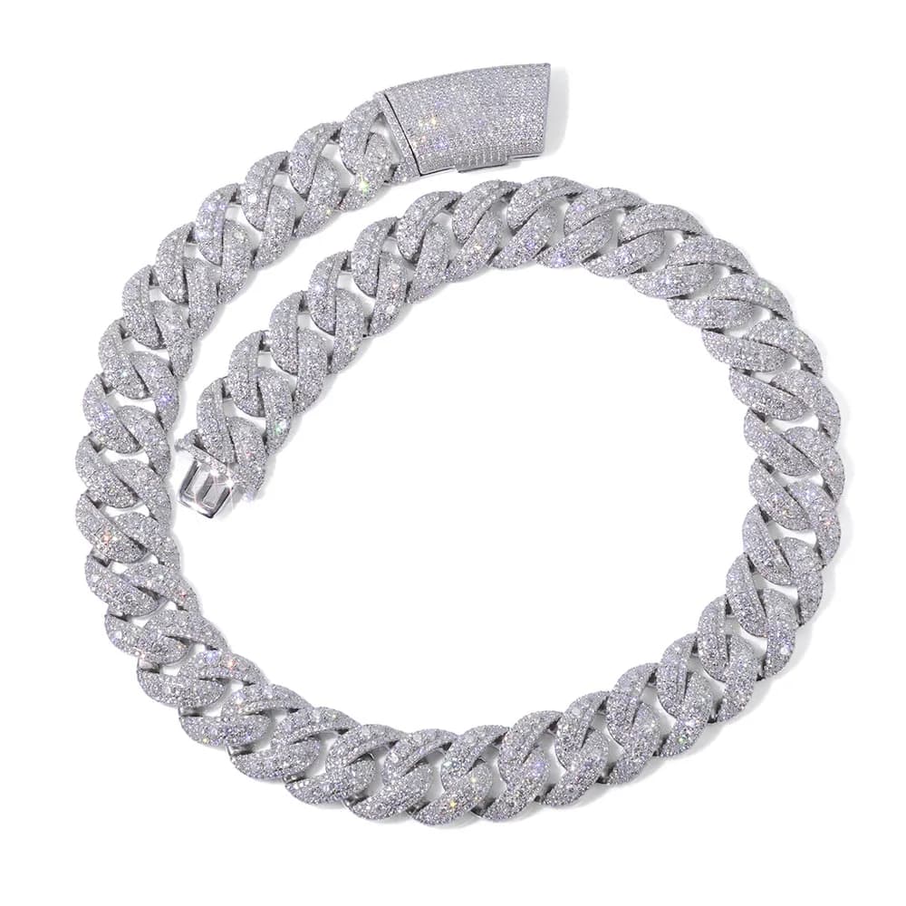 Groothandel 22MM Hip Hop Cubaanse ketting maanvormige ijskristal zirkonia verguld roségoud luxe cadeau voor mannen en vrouwen