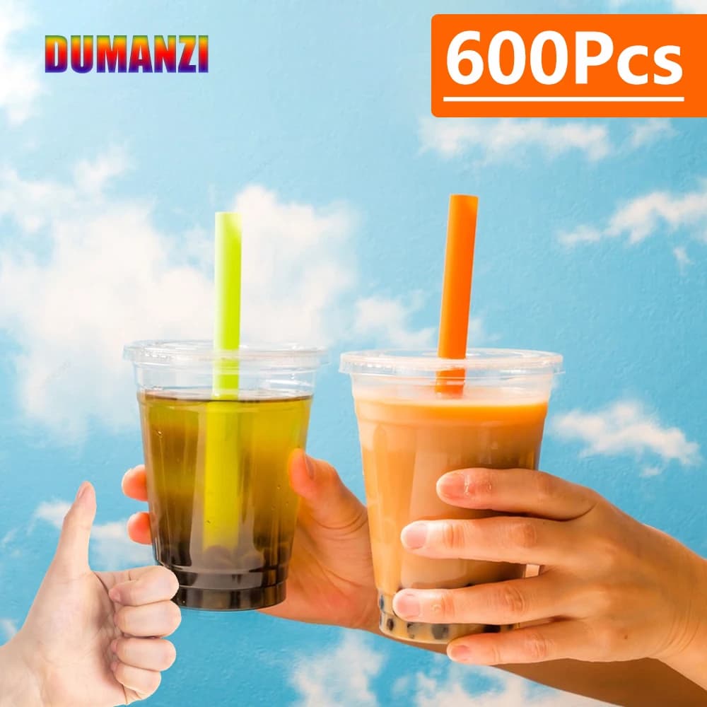 100-600 Stuks Grote Kleurrijke Bubble Thee Stro Rietjes MilkTea Smoothies Milkshake Party Bruiloft Bar Thuis Pajitas Accessorie