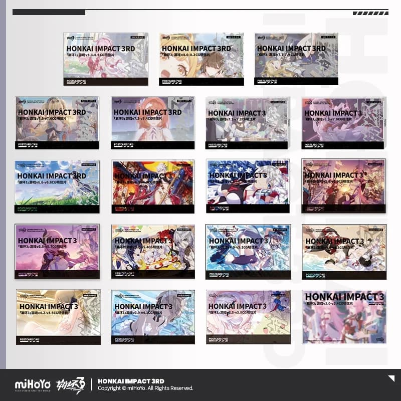Sunsyea Honkai Impact 3e officiële merchandise miHoYo originele authentieke CG-serie illustratie ansichtkaart 40-delig