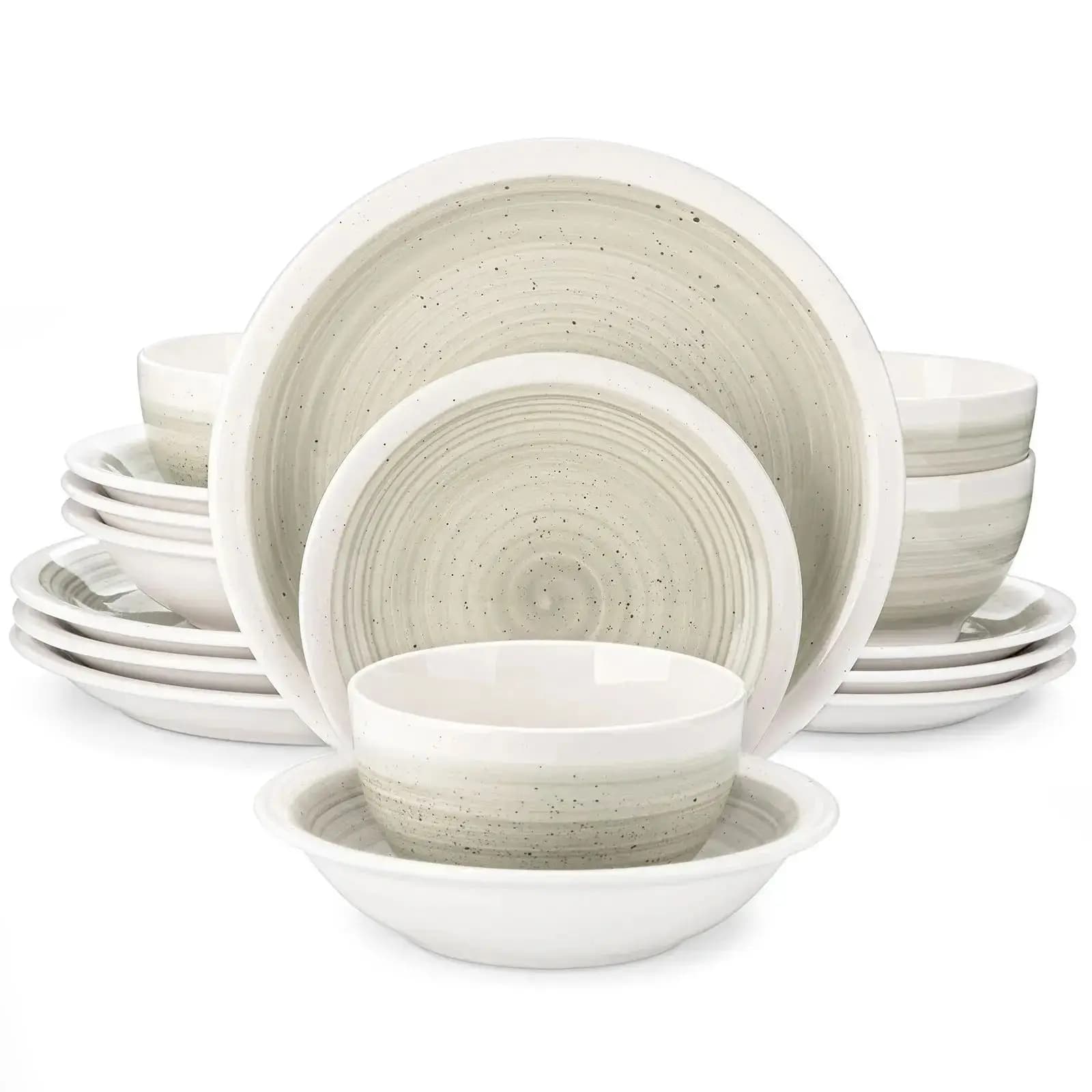 Vancasso Ori 16/32 Stuk Aardewerk Servies Set Met Diner/Dessertbord Ontbijtgranen/Pastakom Voor 4/8 Persoon 4 Kleur Optioneel