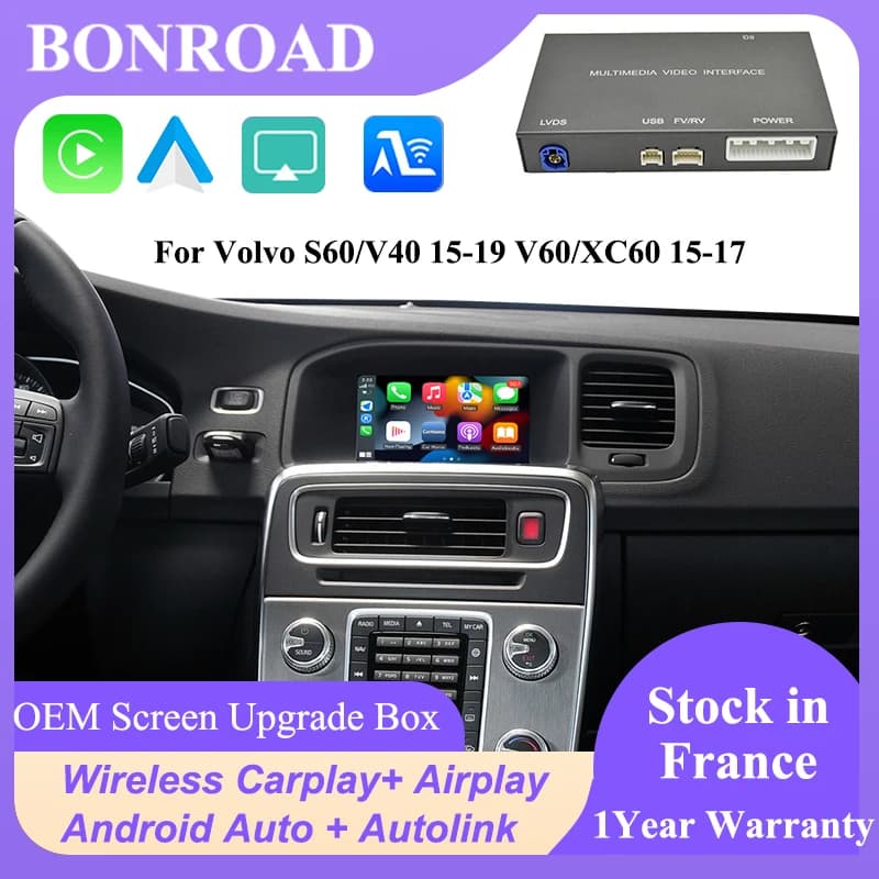 Bonroad OEM Auto Interface Decoder Box voor Volvo XC60 XC70 S60 S80 V60 V70 V40 2015-2017 Draadloze CarPlay Android Auto