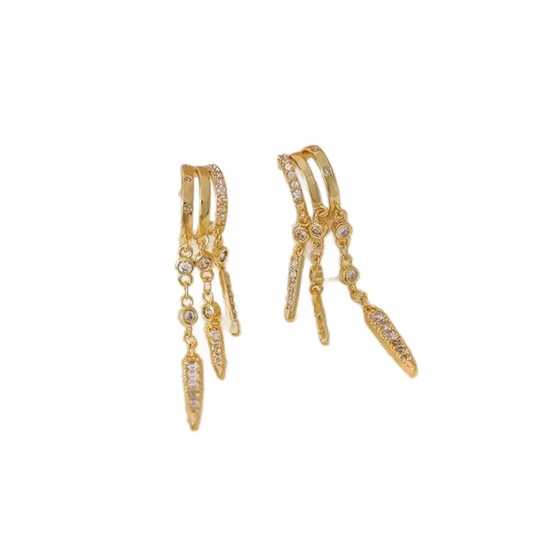 NIEUWE Minimalistische Celestial Star Moon Drop Oorbellen voor Vrouwen Romantische Zirconia Sierlijke Gouden Kleur Kraakbeen Hoops Accessoires Cadeau