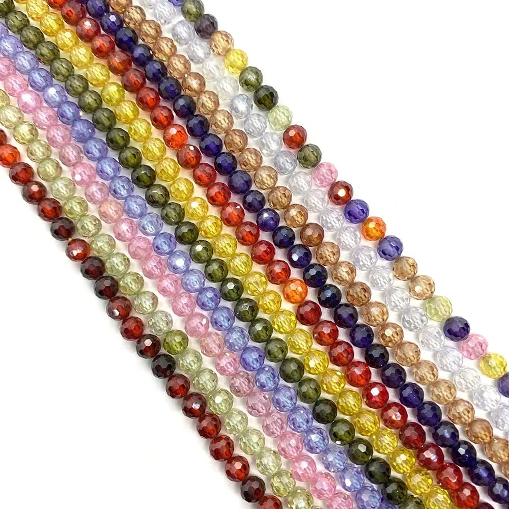 Gefacetteerde Zirkoon Kristal Kralen Glanzende Natuursteen Groothandel voor DIY Dames Mode Ketting Armband Oorbellen Accessoires Maken