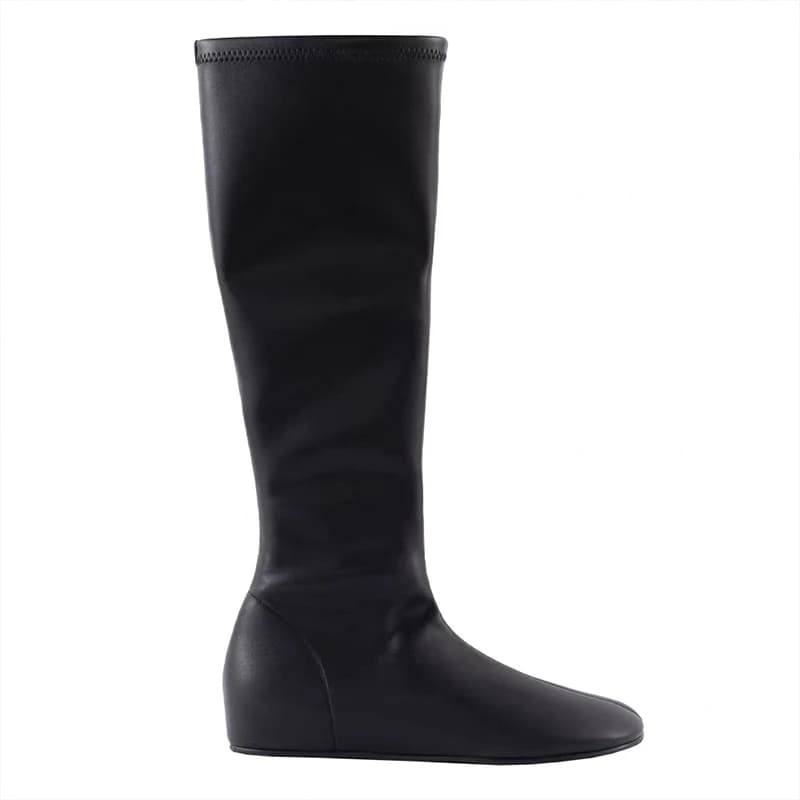 Flats Vrouwen Hoge Laarzen Elegante Mode Schoenen Designer Jurk Lange Vrouwen Laarzen Retro Dames Winterlaarzen 2025, Vrouwelijke Zapatillas