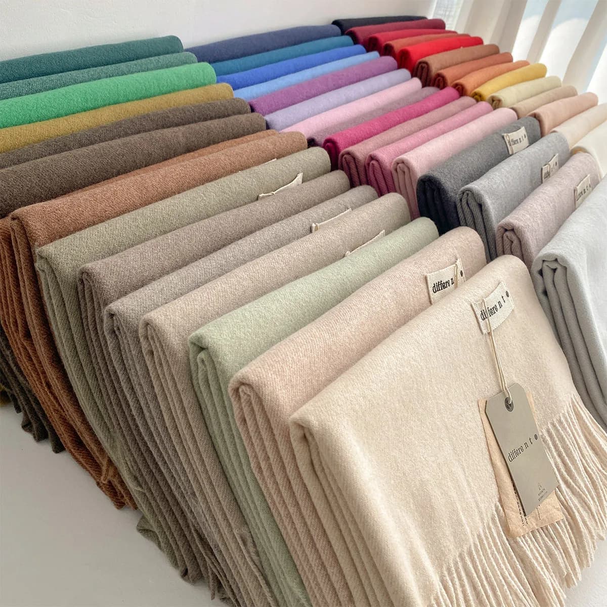 2025 Winter Wollen Sjaal Voor Vrouwen Lange Warme Kasjmier Sjaals Hijab Effen Dame Sjaal Wrap Vrouwelijke Pashmina Bandana Hoofd Sjaals nieuwe