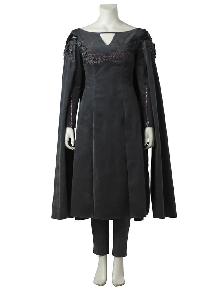 TV Daenerys Cosplay Kostuum Zwarte Dames Cape Jurk Broek Pak Halloween Carnaval Outfit
