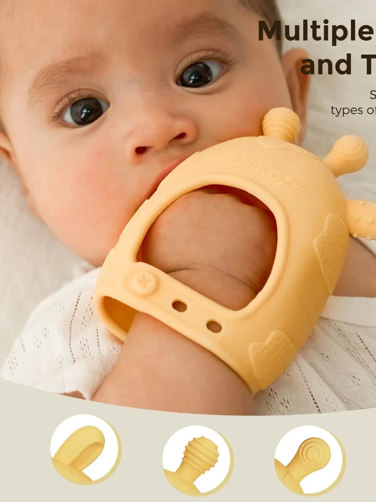 Momcozy Baby Bijtring Speelgoed, Baby Bijtspeeltjes, Baby Tandjes Relief, Food Grade Siliconen, 0-12 Maanden, Baby Essential