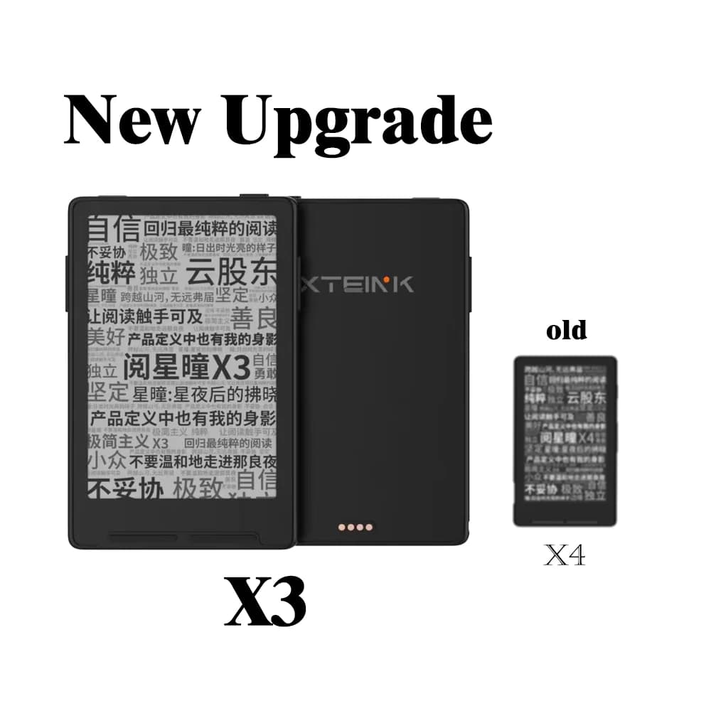 XTEINK X3 E-Book Reader met oogvriendelijk E-Ink display, mini draagbaar digitaal leesapparaat X3 is beter geavanceerd dan X4
