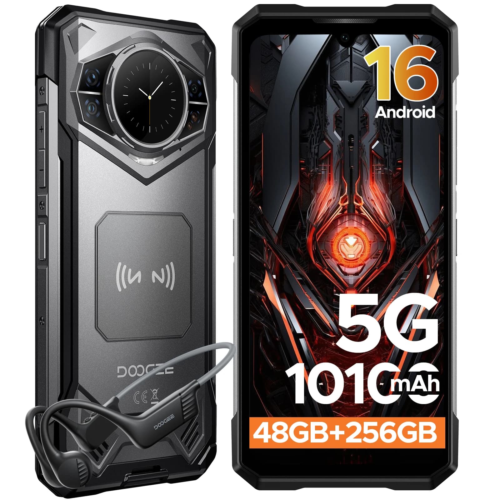 Globale versie DOOGEE S200 VIP 5G robuuste telefoon 6.72 inch 120Hz scherm 12GB 256GB 100MP AI hoofdcamera 10100mAh batterij smartphone